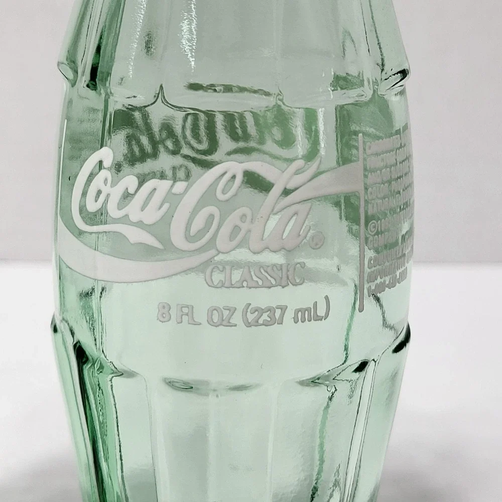 Vintage Coca-Cola Classic‎ 8oz Glass Bottles Georgia Green Contour Set of 2 1999